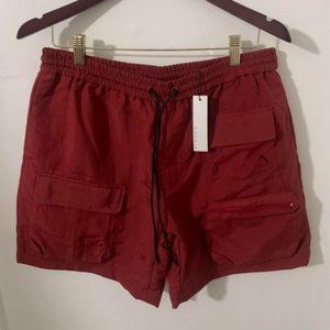 Richie Le Collection Red Nylon Utility Shorts